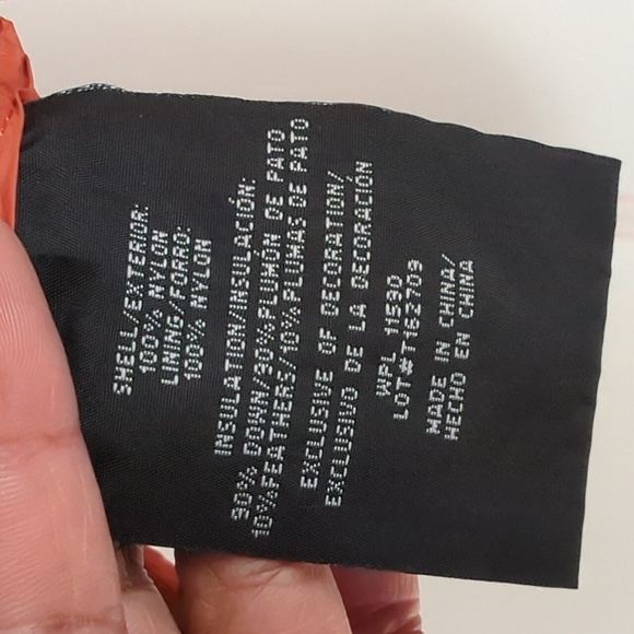 Men's Light Weight Puff Coat in Orange Size Large - Picture 2 of 3